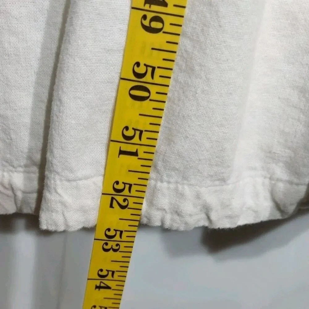 Abercrombie & Fitch Ivory Linen Look Maxi Dress Smocked Pockets XXLT Tall